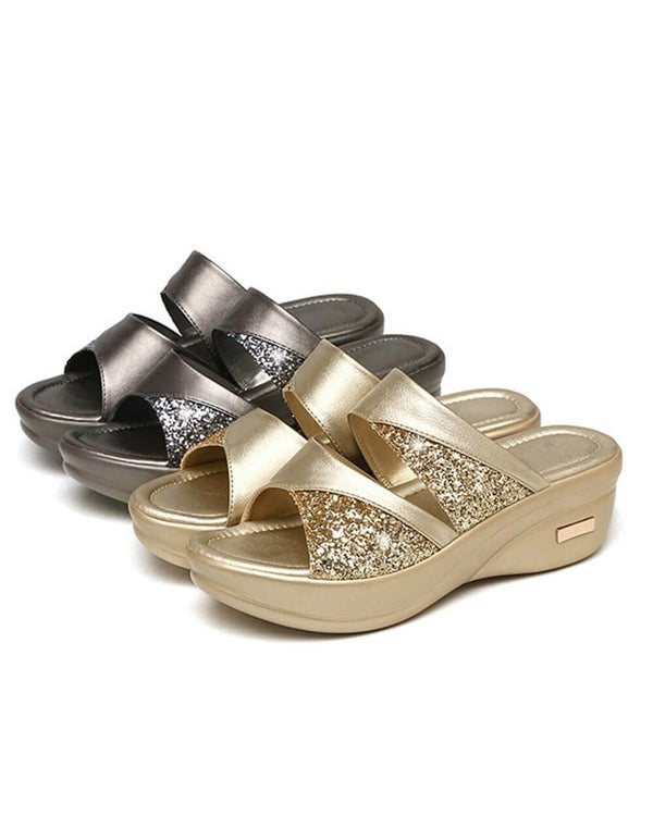 Josefina - Glitter Wedge Orthopedic Sandals