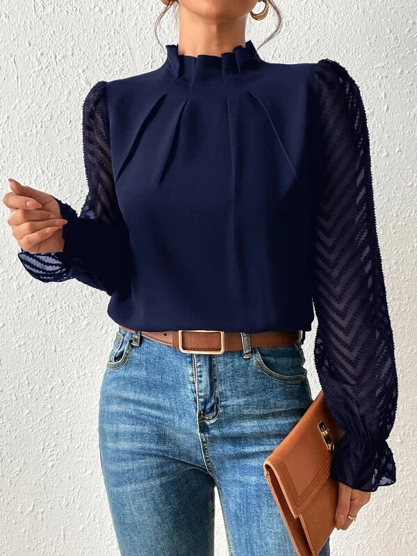 Jazmine - Turtleneck Blouse for Women