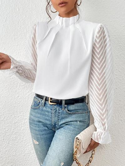 Jazmine - Turtleneck Blouse for Women