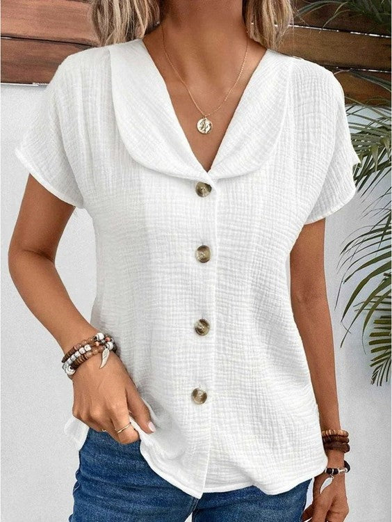 Chloe - Casual V-Neck Breathable Blouse