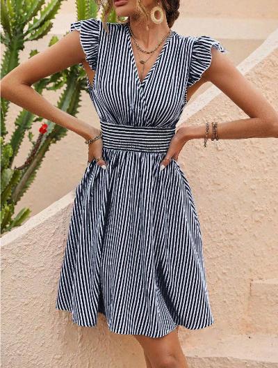 Makayla - Striped Midi Dress