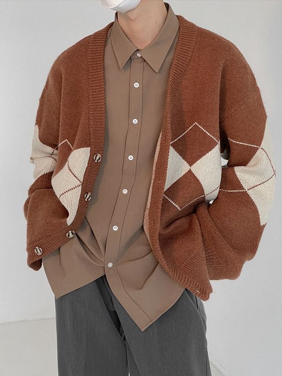 Guillermo - V-Neck Loose Knit Cardigan for Men