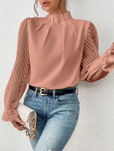 Jazmine - Turtleneck Blouse for Women