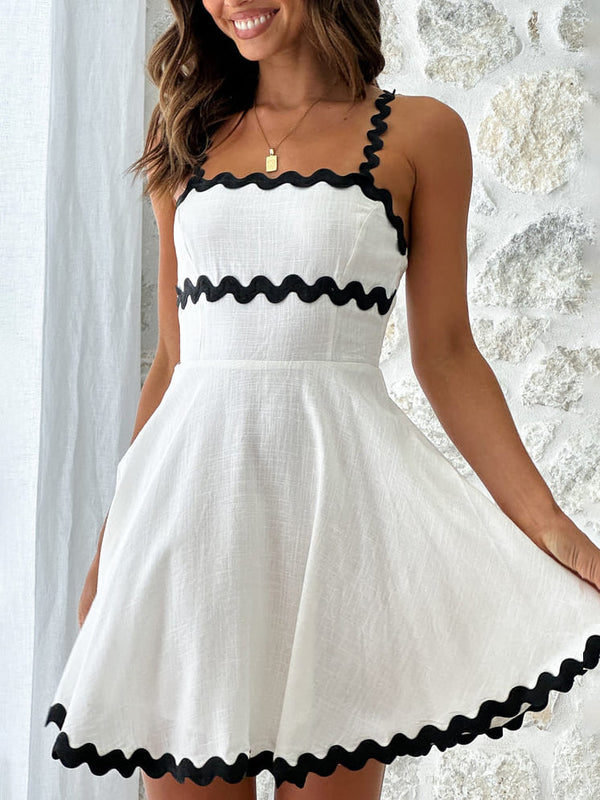 Sable - Wave Pattern Mini Dress