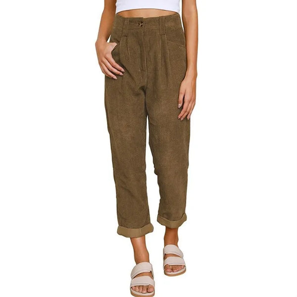 Frida - Retro High-Waisted Corduroy Pants