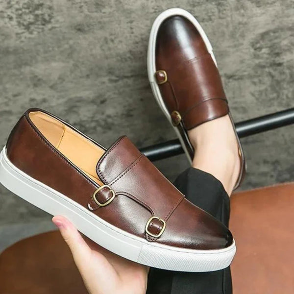 Austin - Double Buckle Slip-On Loafers