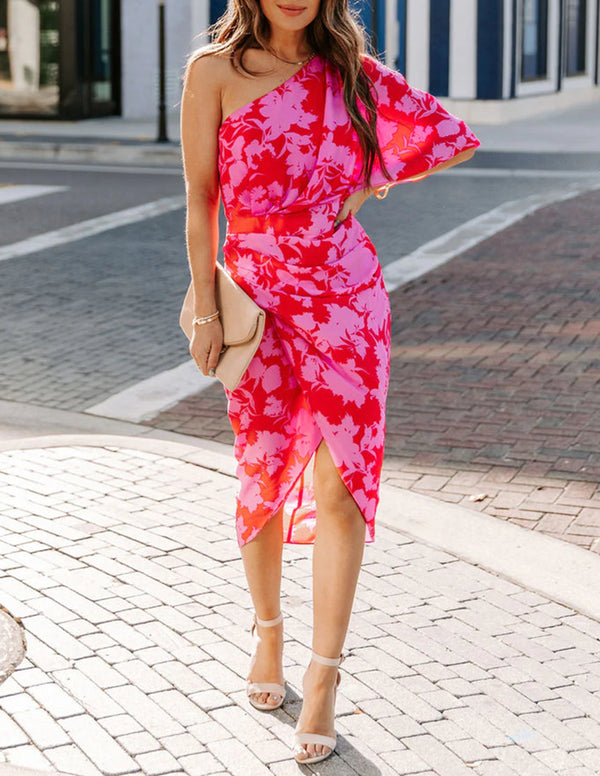 Geneva - One Shoulder Midi Dress