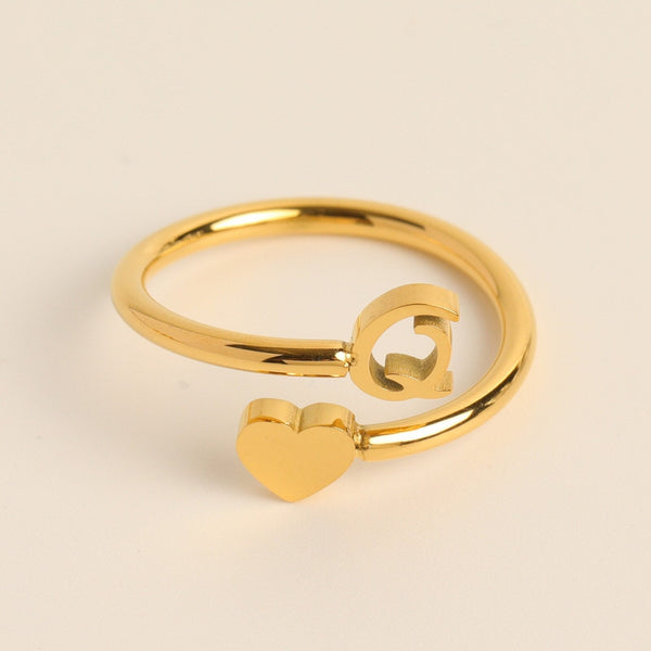 LoveInitial - Initial Heart Ring - Personalized & Heartfelt Design