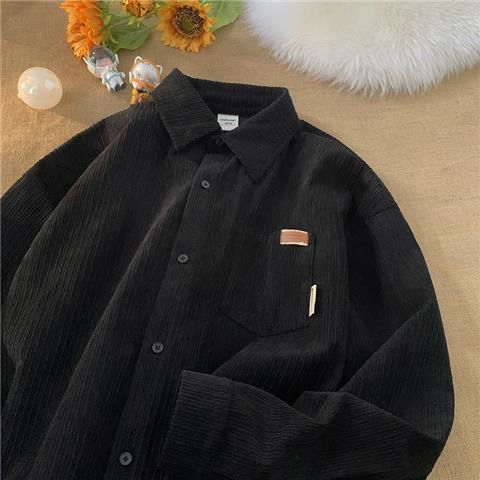 Zedric - Corduroy Long Sleeve Polo Shirt