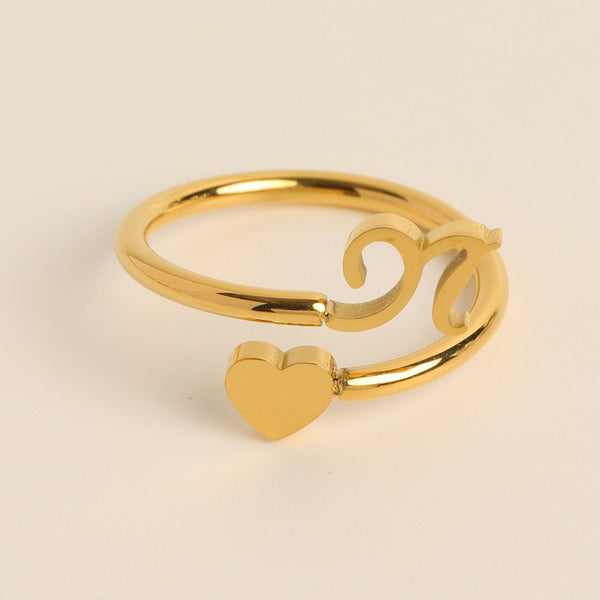 LoveInitial - Initial Heart Ring - Personalized & Heartfelt Design