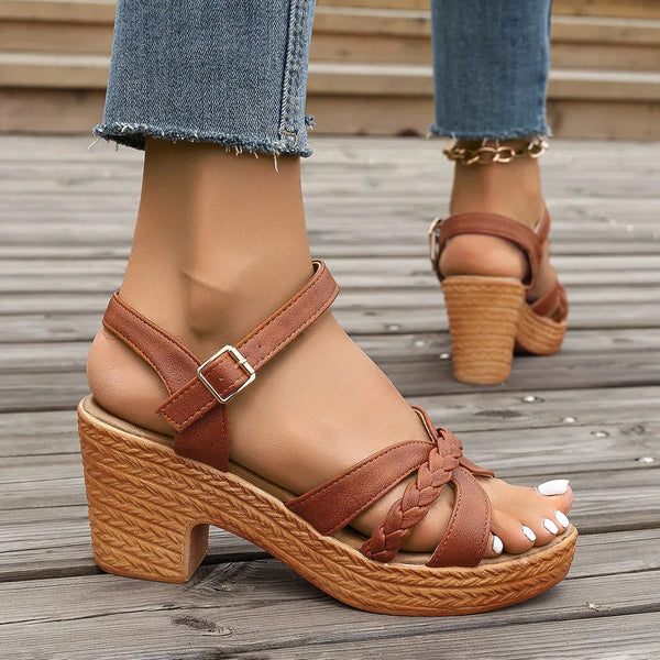 Haley - Orthopedic Mid Heel Sandals - Supportive & Stylish