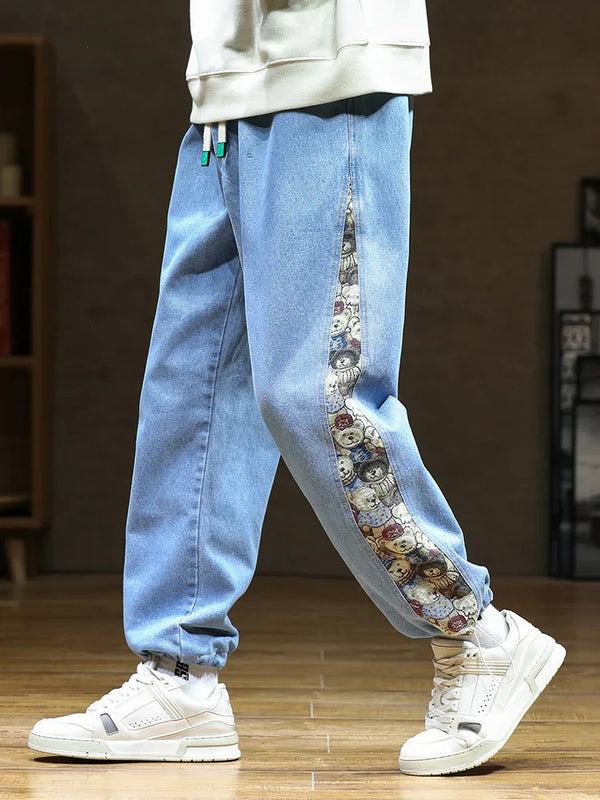 Seff - Casual Denim Wide Pants