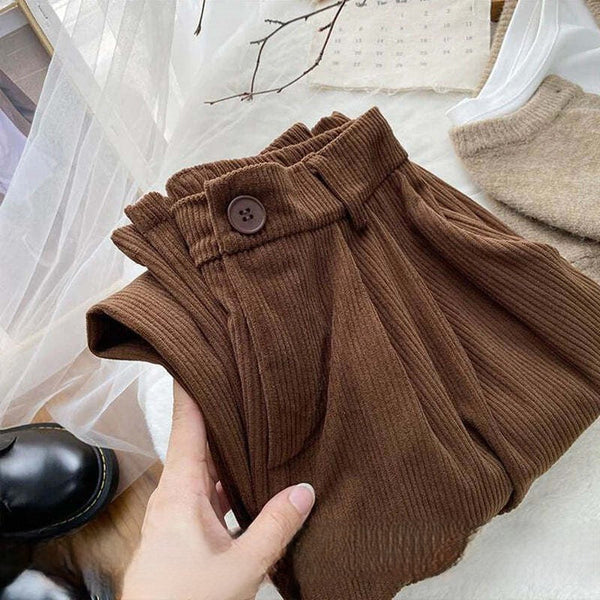 Rebekah - High Waist Corduroy Pants for Women