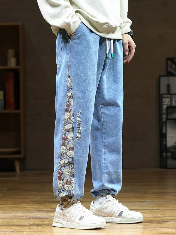 Seff - Casual Denim Wide Pants