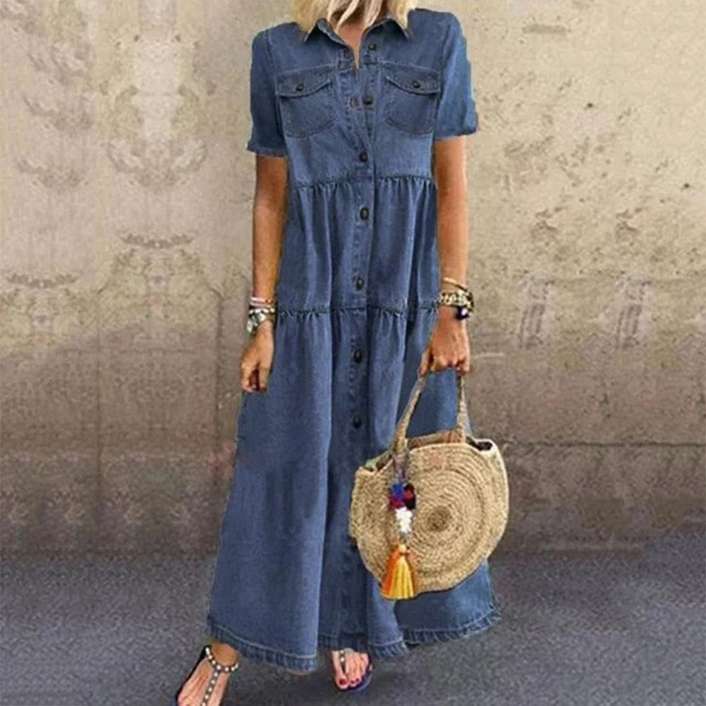 Shaniah - Classic Denim Casual Dress