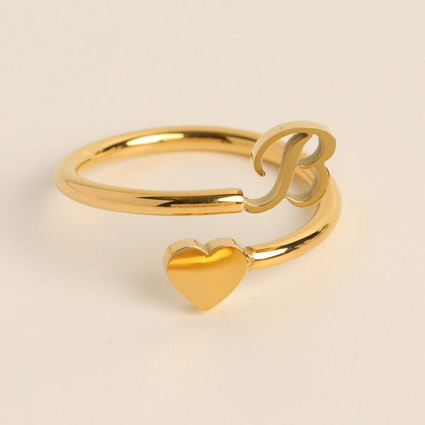 LoveInitial - Initial Heart Ring - Personalized & Heartfelt Design