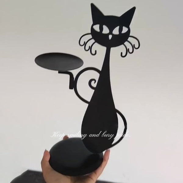 Black Cat Candle Holder – Playful & Chic – A Must-Have for Cat Lovers and Decor Enthusiasts