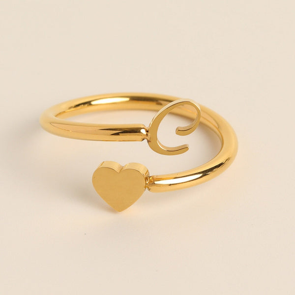 LoveInitial - Initial Heart Ring - Personalized & Heartfelt Design