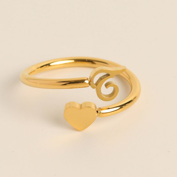 LoveInitial - Initial Heart Ring - Personalized & Heartfelt Design