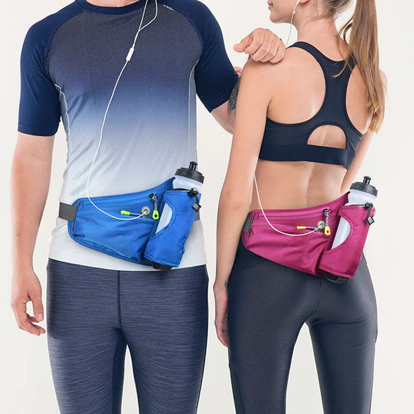 Gerelie - Sports Hydration Crossbody Bum Bag with Water Bottle Holder