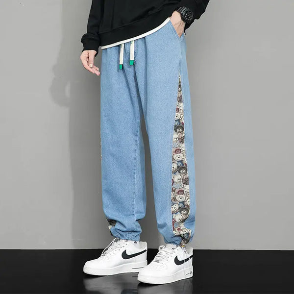 Seff - Casual Denim Wide Pants