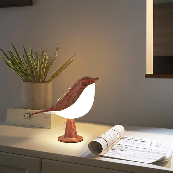 PerchLight - Charming Wooden Bird Lamp