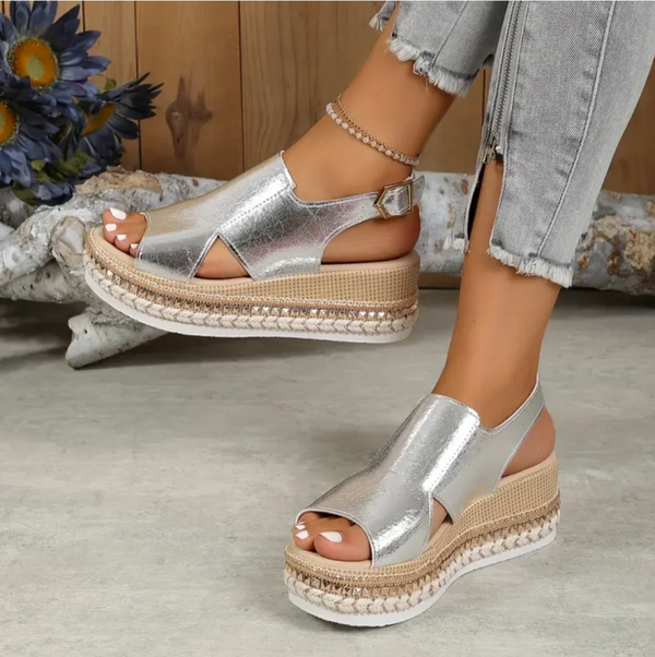 Camille - Metallic Platform Sandals