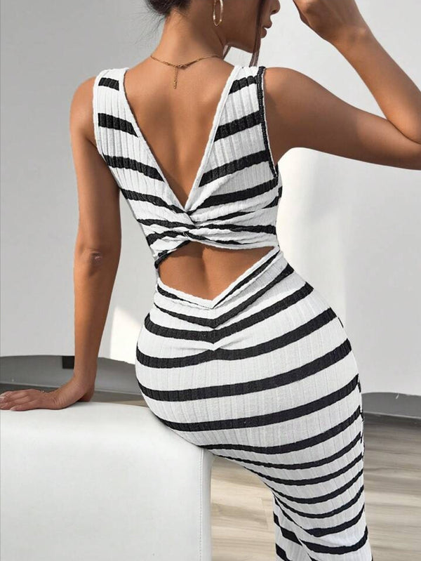 Kaelyn -Stripe Bodycon Maxi Dress