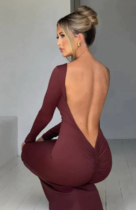 Pharsa - Backless Tailored Evening Dress