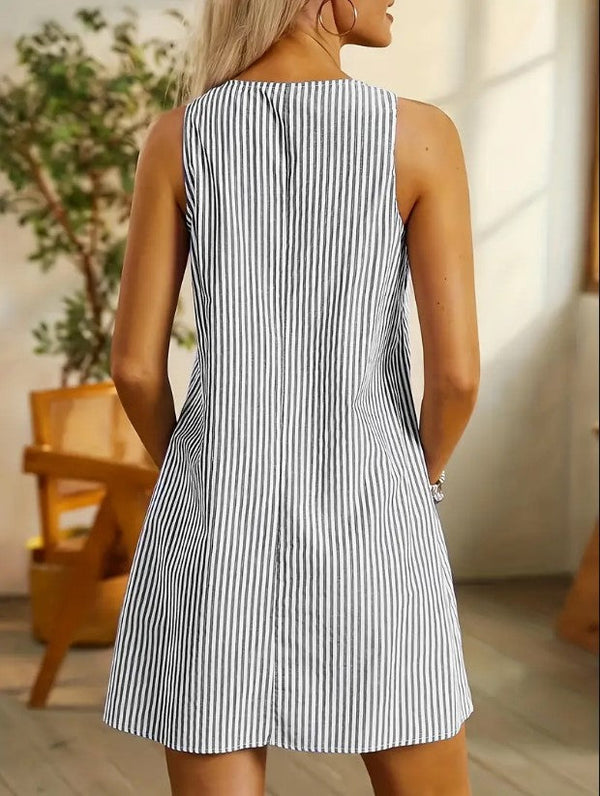 Mireillea- Sleeveless Striped Summer Dresses