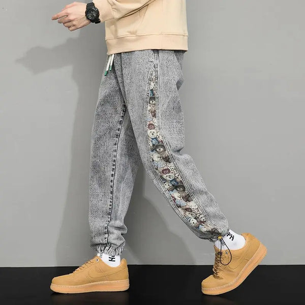 Seff - Casual Denim Wide Pants