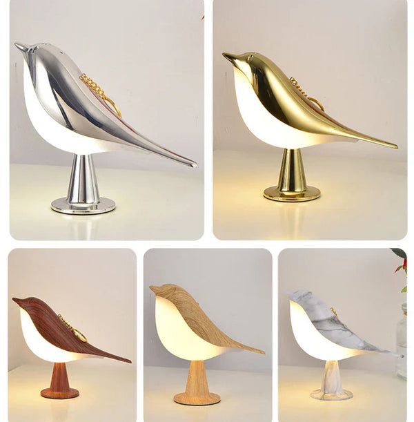 PerchLight - Charming Wooden Bird Lamp