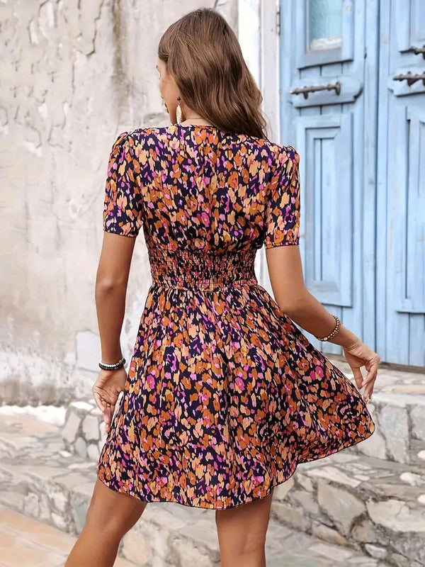 Emme - V-Neck Floral Mini Dress