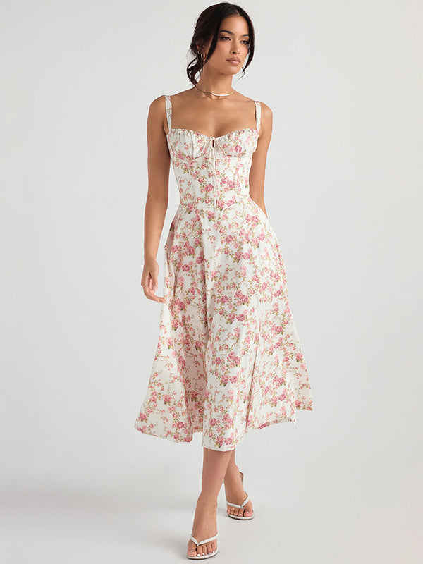 Rizalyn - Sleeveless Corset Midi Dress