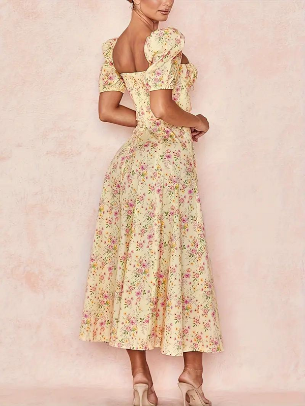 Jessamy - Puff Sleeves Maxi Dress