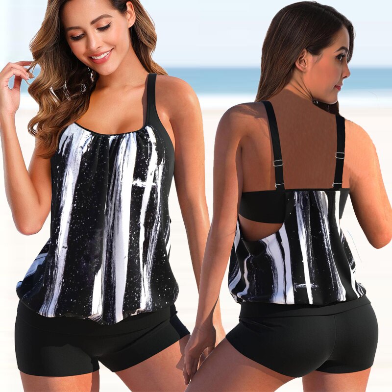 Adela - Stylish Printed Tankini Set