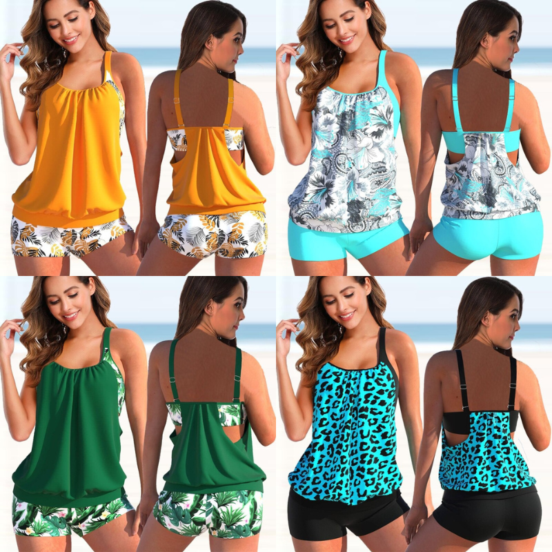 Adela - Stylish Printed Tankini Set