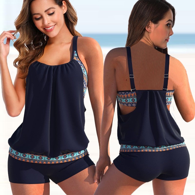 Adela - Stylish Printed Tankini Set