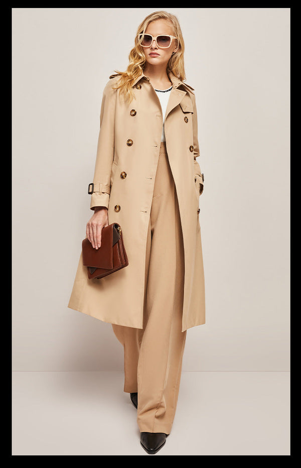 Riza - Long Trench Coat for Women - Warm & Versatile