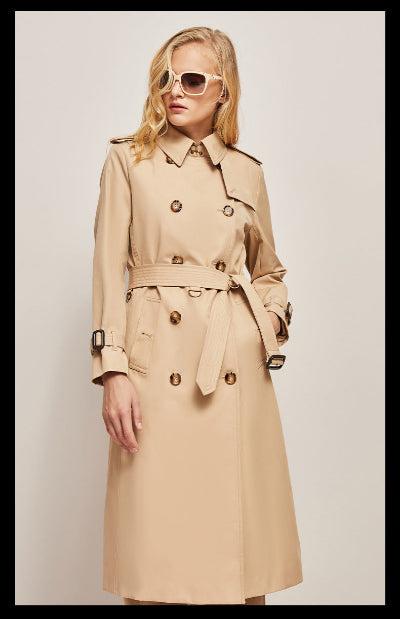 Riza - Long Trench Coat for Women - Warm & Versatile