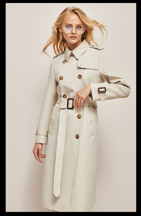 Riza - Long Trench Coat for Women - Warm & Versatile