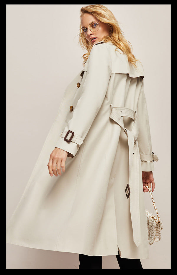 Riza - Long Trench Coat for Women - Warm & Versatile