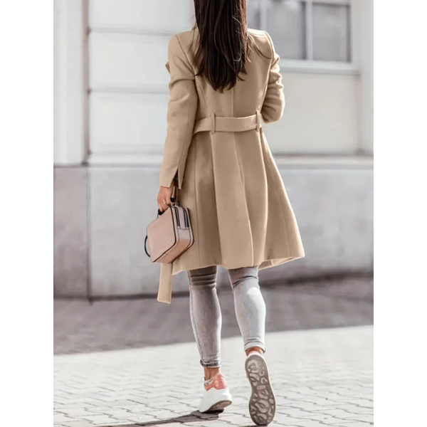 Mia - Long Warm Trench Coat - Elegant & Cozy