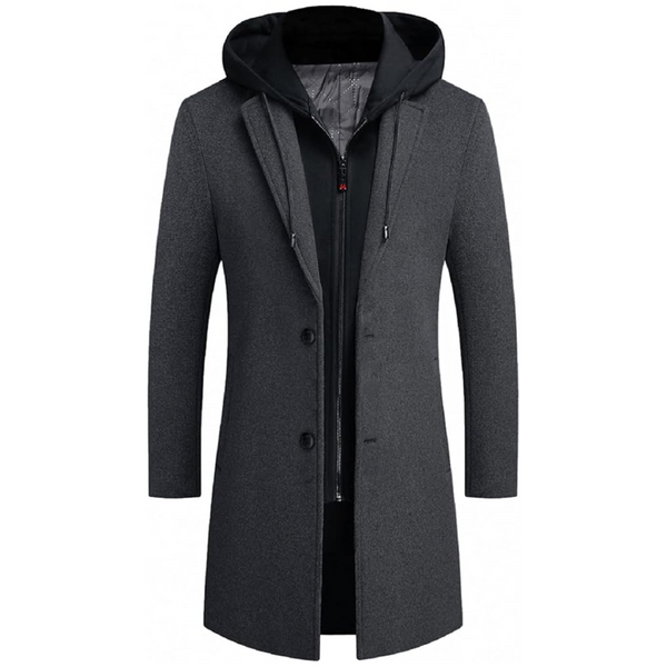 Sam - Elegant Winter Trench Coat for Men - Sleek & Cozy