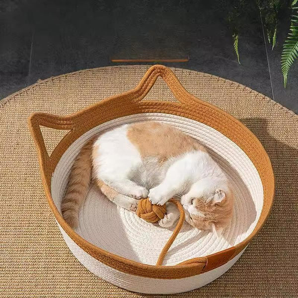 Misty - Natural Rope Cat Bed – Handmade Comfort with a Chic Look