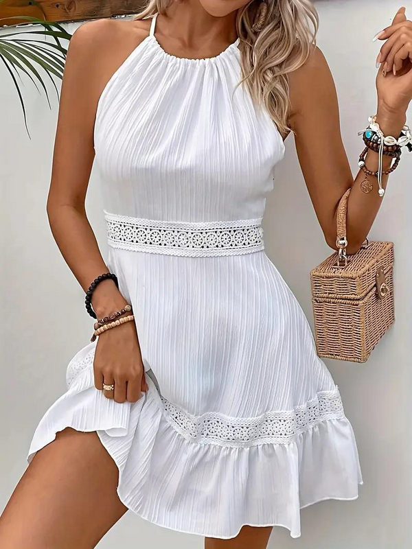 Deirdre - Chic White Boho Mini Dress