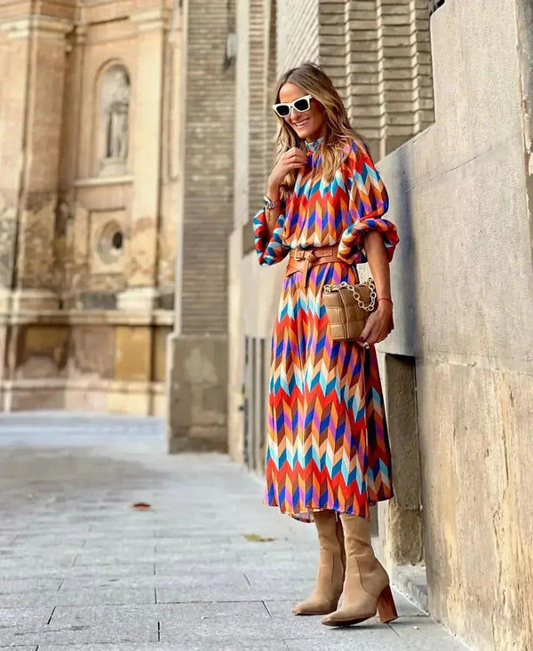 Colleen - Stylish Colourful Sleeves Dress