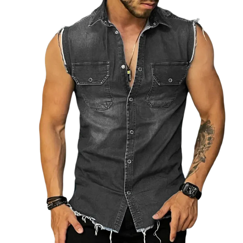 Isaak - Vintage Style Sleeveless Men's Shirt