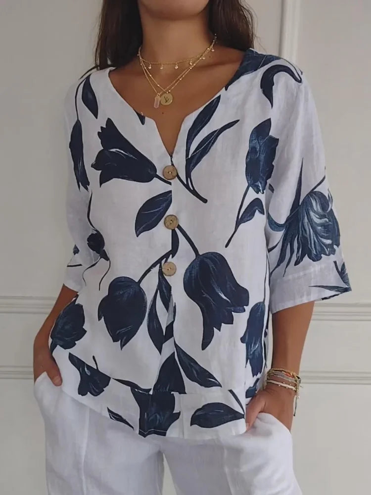 Monique - Oversized Floral Blouse