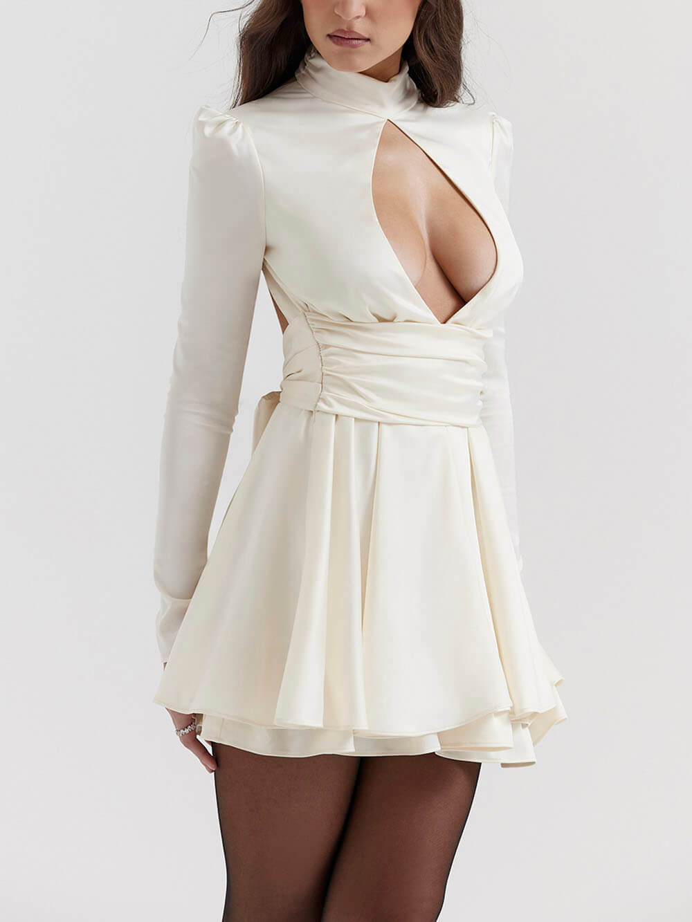 Tegan - Ivory Bow Mini Dress